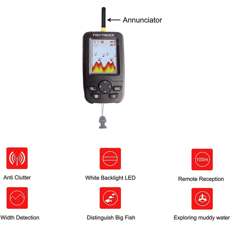 Wireless Sonar Fish Finder, Po - огляд і ціна Fishing Depth Finder
