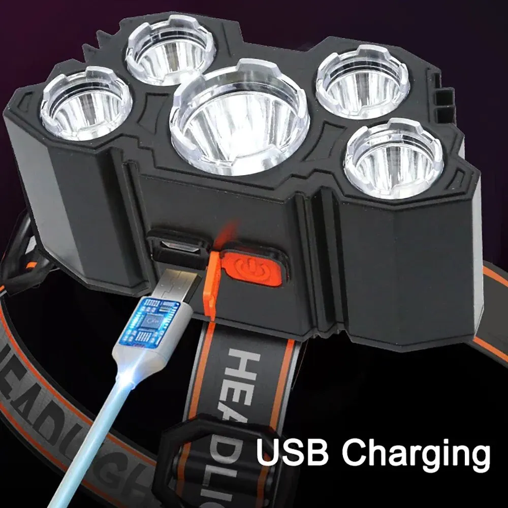 Rechargeable 5 LED Headlamp St - огляд і ціна Fish Finder Battery
