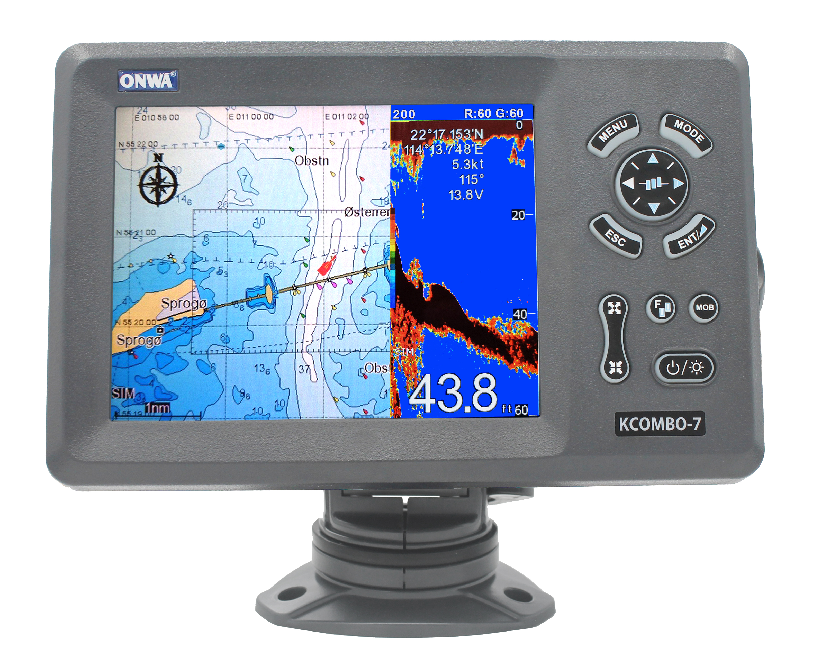 ONWA KCombo-7 7inch Marine GPS - огляд і ціна Fish Finder