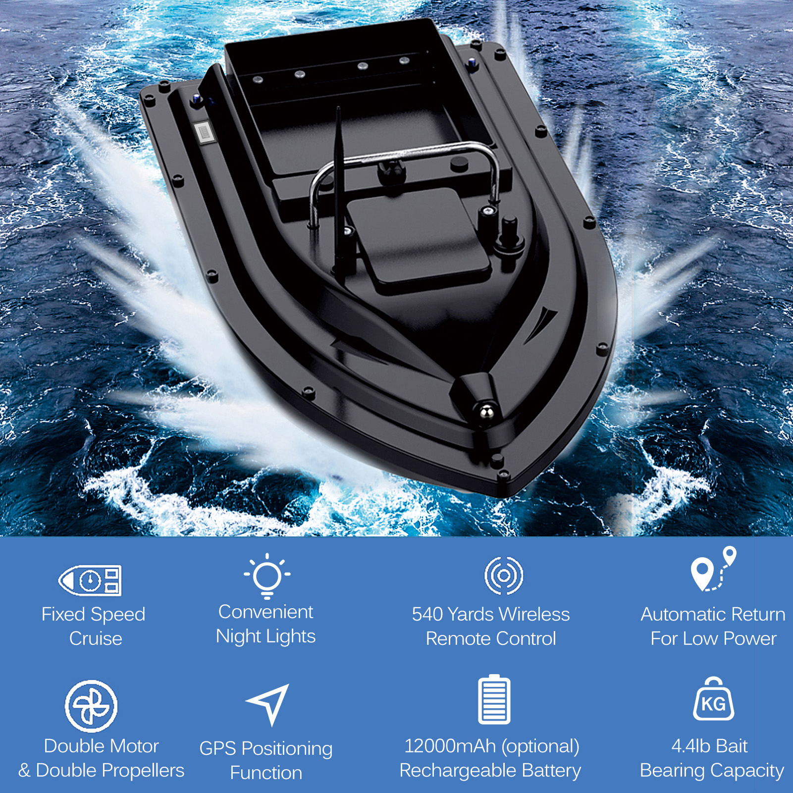 D16E GPS Fishing Bait Boat wit - огляд і ціна Fishing Gps