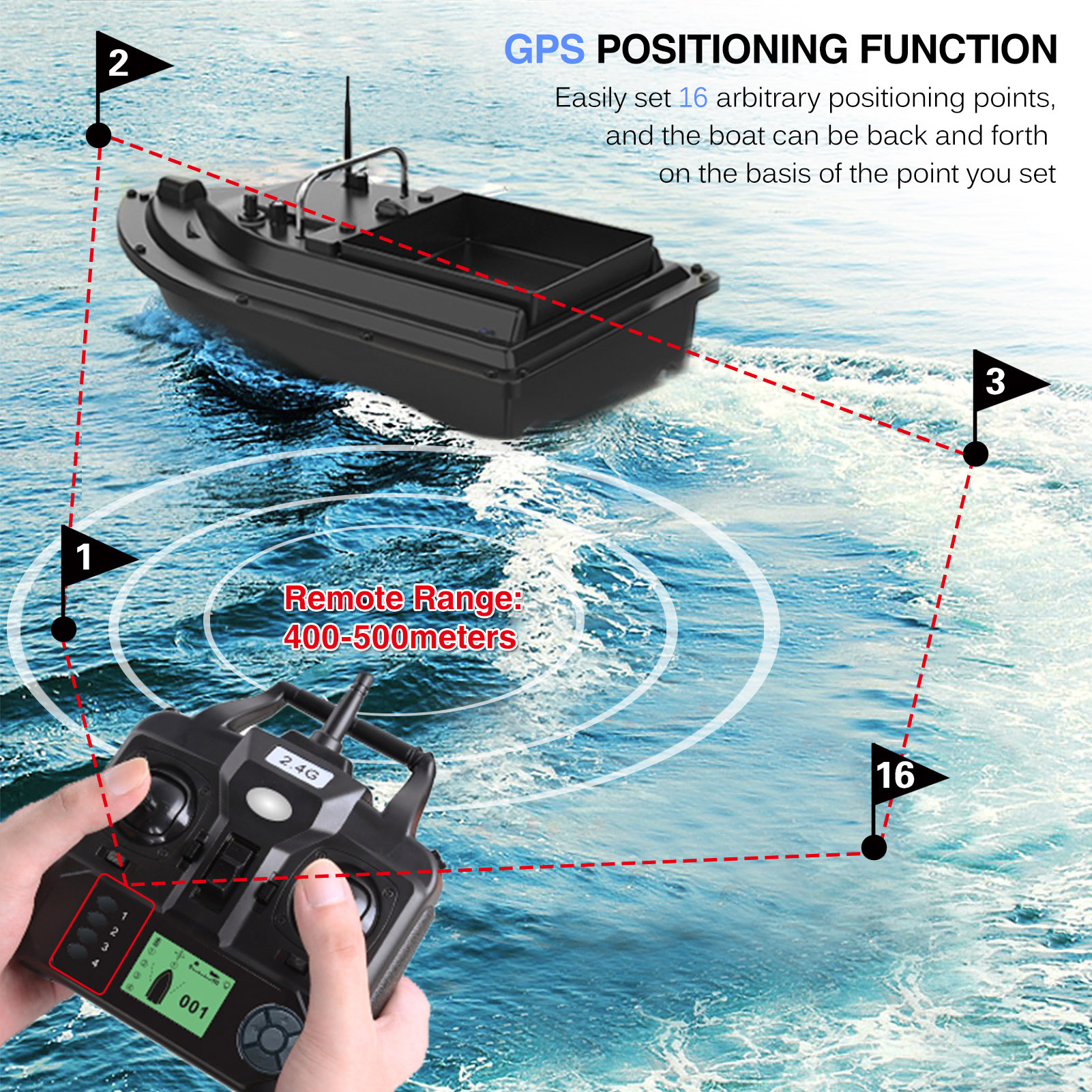 D16E GPS Fishing Bait Boat wit - огляд і ціна Fishing Gps